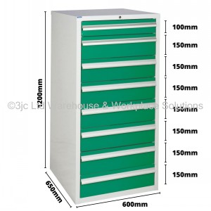 Euroslide Storage Cabinet 8 Drawer 1200mm Type 2